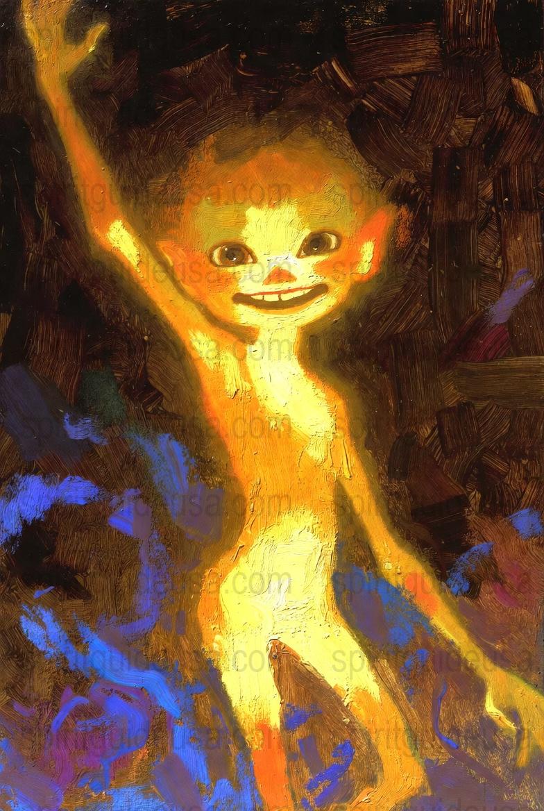 Abstract Fiery Impression Art Print, Vibrant Color Expressionism, Unique Home Decor Wall Art