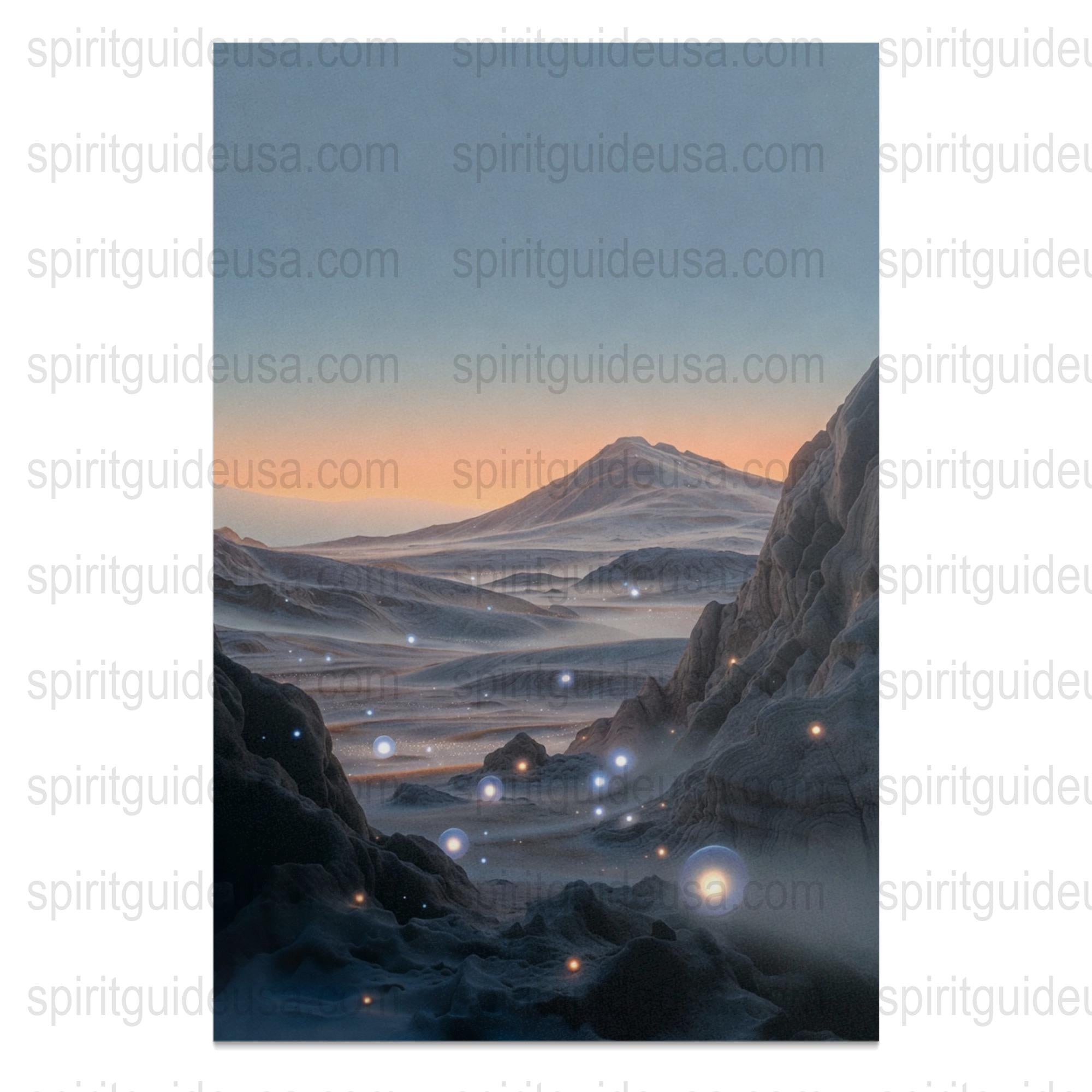 Mystical Mountain Canvas Print, Ethereal Landscape Art, Serene Nature Wall Decor, Spiritual Home Decoration, Twilight Scenery Poster