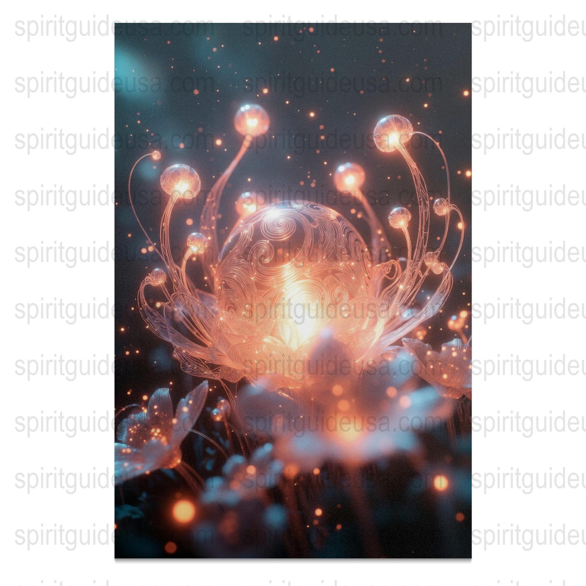 Mystical Energy Art Print, Vibrant Cosmic Light Canvas, Spiritual Wall Decor, Abstract Meditation Artwork