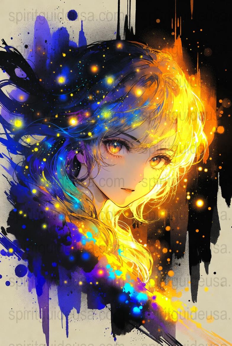 Colorful Anime Girl Canvas Print, Vibrant Wall Art, Fantasy Illustration, Home Decor, Unique Artwork Gift, Poster