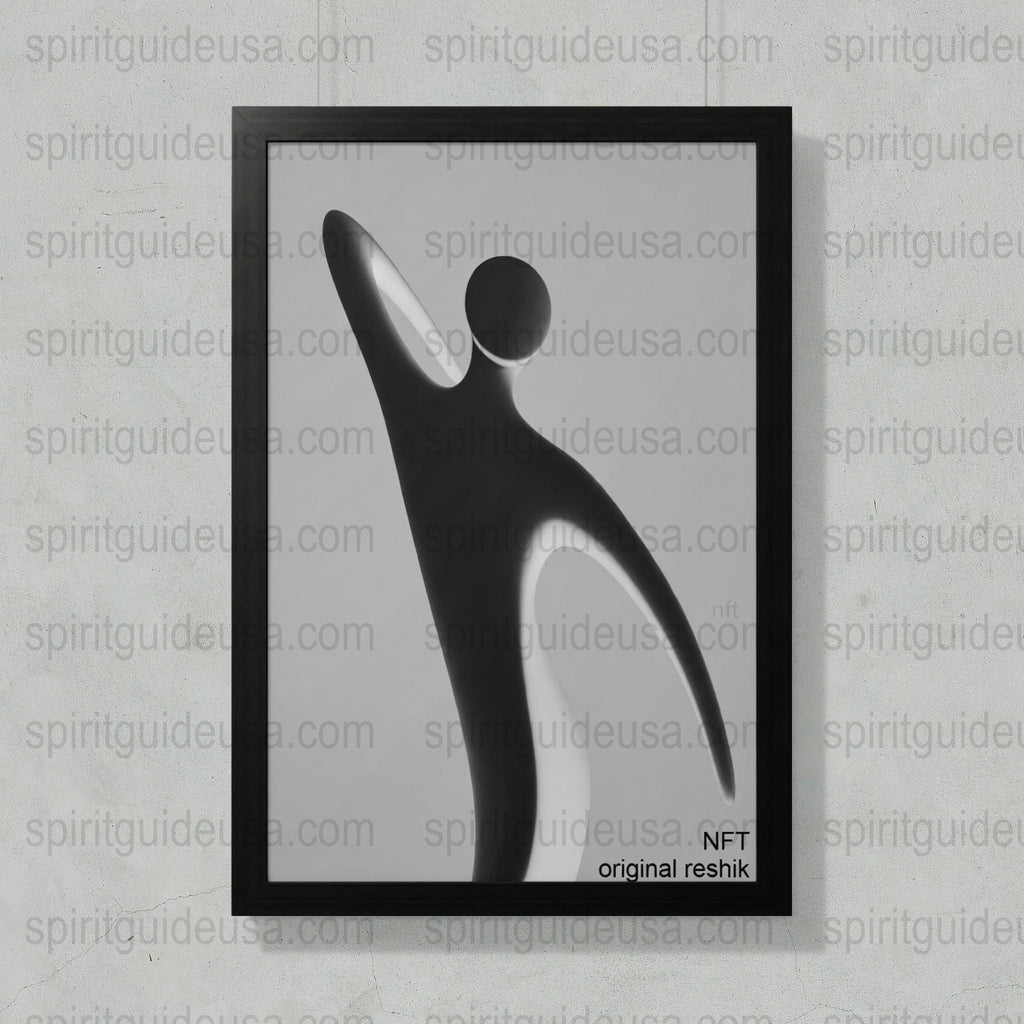 Modern Abstract Art Print, Minimalist Black and White Poster, Contemporary Wall Decor, Framed Silhouette Artwork
