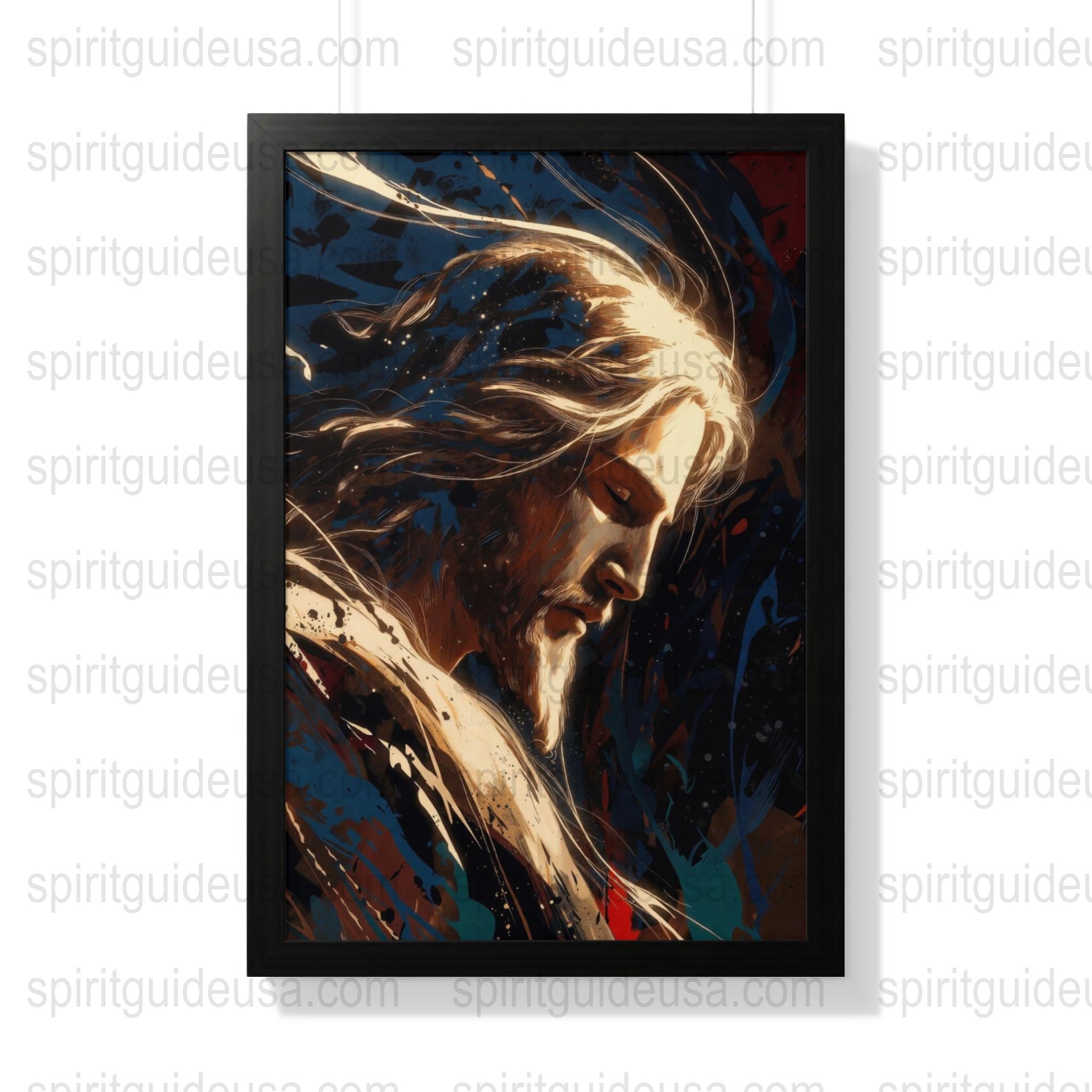 Abstract Jesus Painting, Religious Wall Art, Christian Decor, Spiritual Canvas Print, Modern Church Artwork, Inspirational Home Decoration