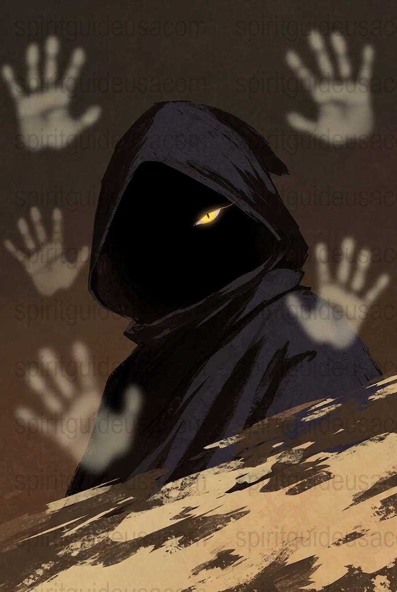 Mysterious Hooded Figure Art Print, Dark Cloak Poster, Occult Wall Decor, Mystic Halloween Decoration