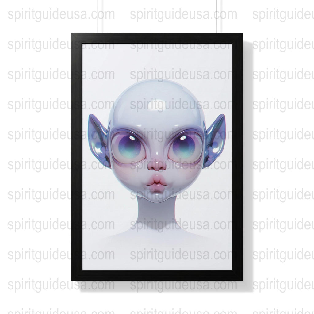 Fantasy Creature Art Print, Cute Alien Character Poster, Big Eyes Whimsical Wall Decor, Unique Gift Idea