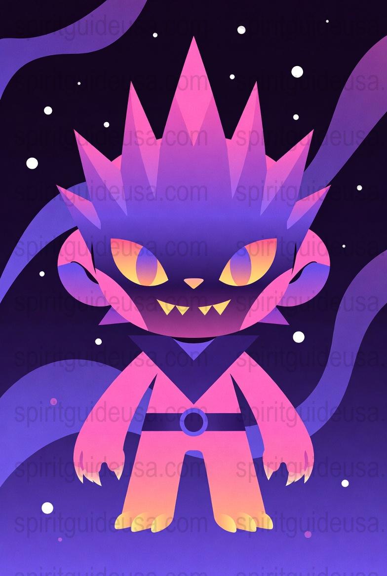 Purple Monster Art Print, Cute Fantasy Creature Poster, Kids Room Wall Decor, Whimsical Illustration