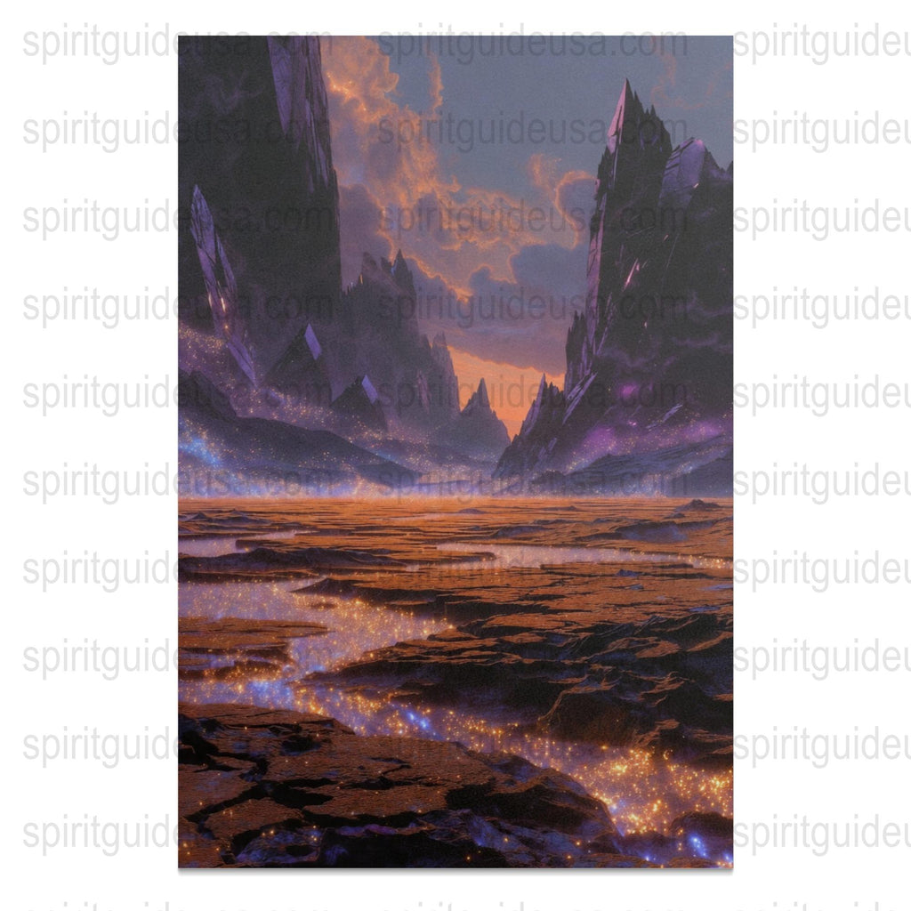 Mystic Landscape Art Print, Fantasy World Poster, Purple Twilight Scenery, Home Decor Wall Art