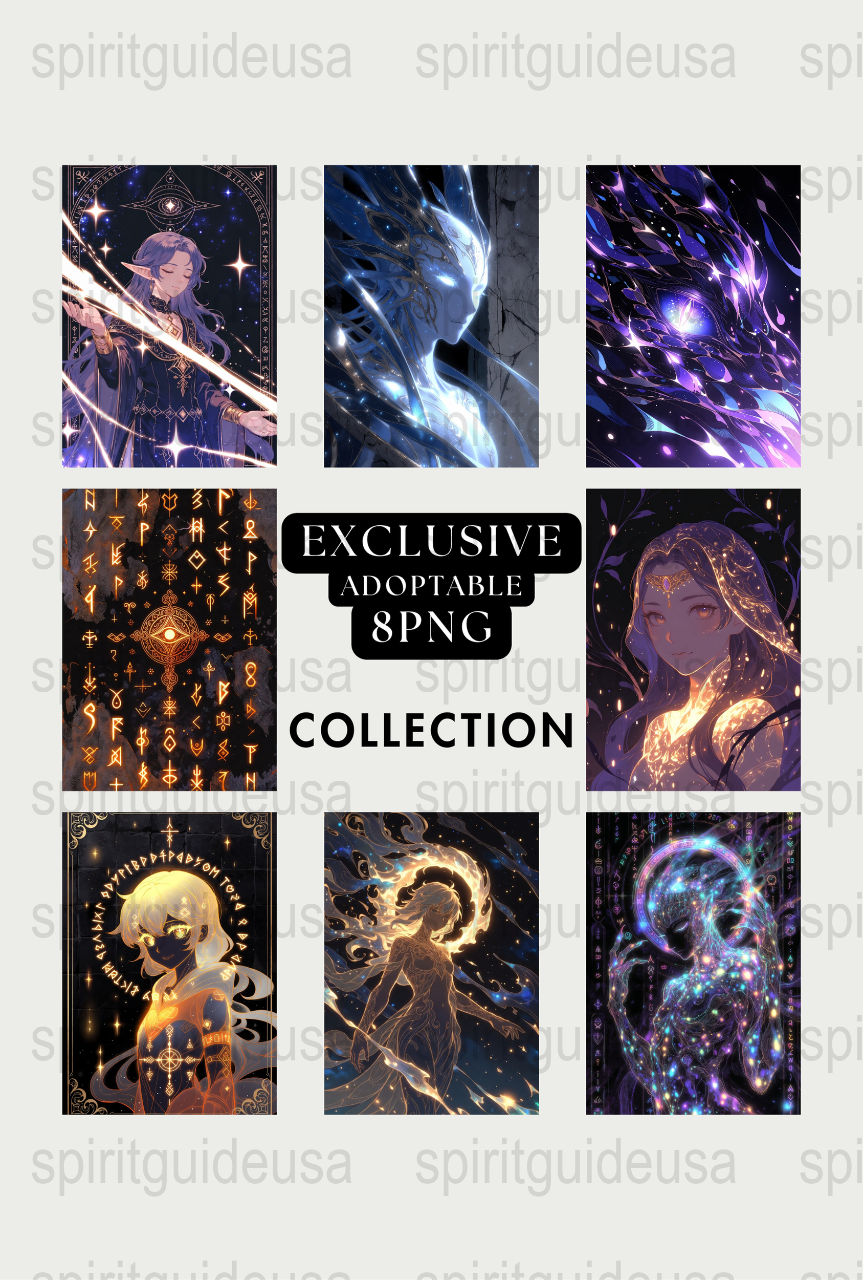 Exclusive Spiritual Art Print Collection, Mystical Cosmic Energy Illustrations Set