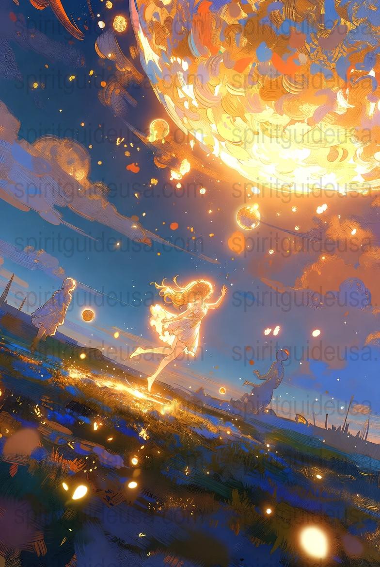 Fantasy Art Print, Whimsical Night Sky Lanterns, Magical Celestial Event, Dreamy Wall Decor, Vibrant Home Artwork