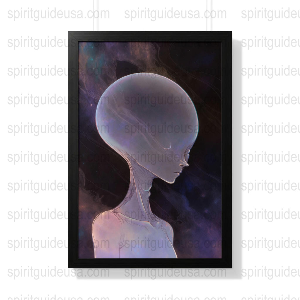 Alien Art Print, Extraterrestrial Being Poster, Cosmic Sci-Fi Wall Decor, Space Themed Room Decoration, Unique Gift Idea