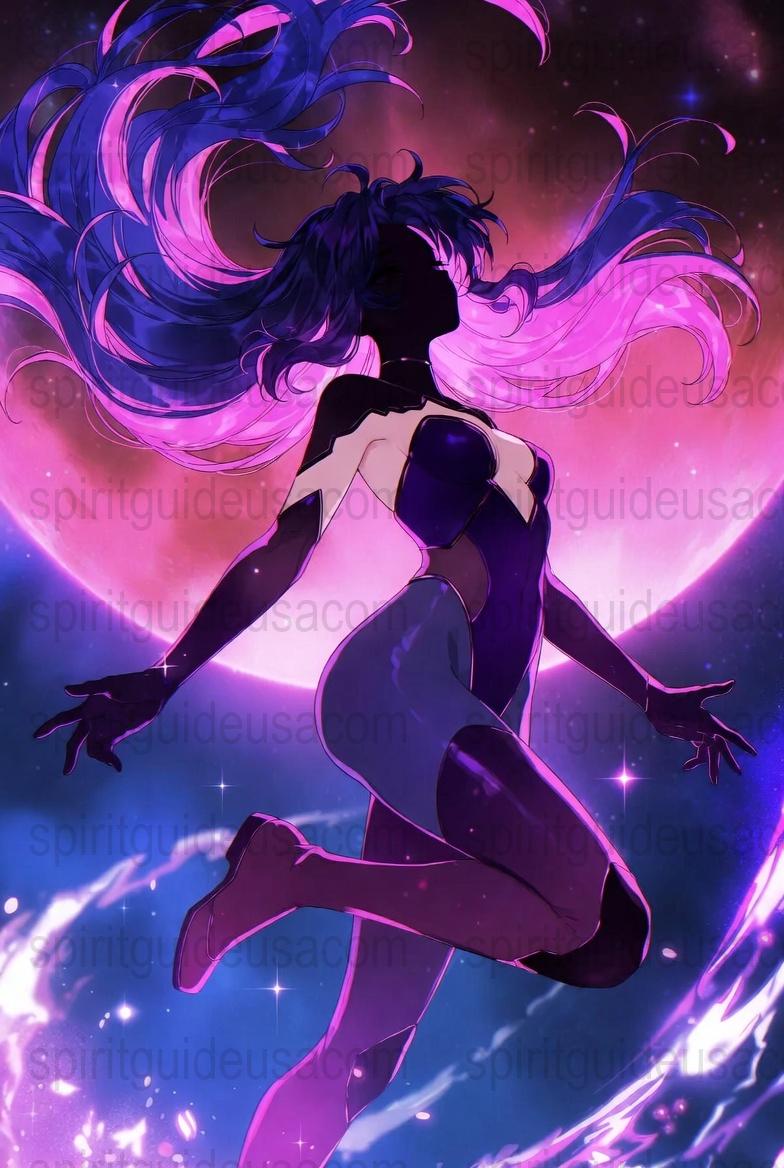 Cosmic Goddess Poster, Vibrant Space Art, Fantasy Woman Print, Celestial Body Decor, Galaxy Artwork, Gift for Sci-Fi Fans