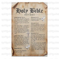 Vintage Holy Bible Poster with Psalms Verses, Religious Wall Art, Christian Home Decor, Antique Paper Style, Inspirational Quotes