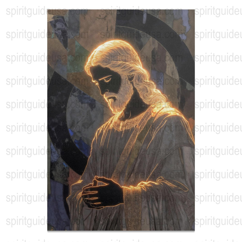 Jesus Christ Lighted Art Print, Religious Wall Decor, Christian Inspirational Home Decoration, Spiritual Canvas Artwork
