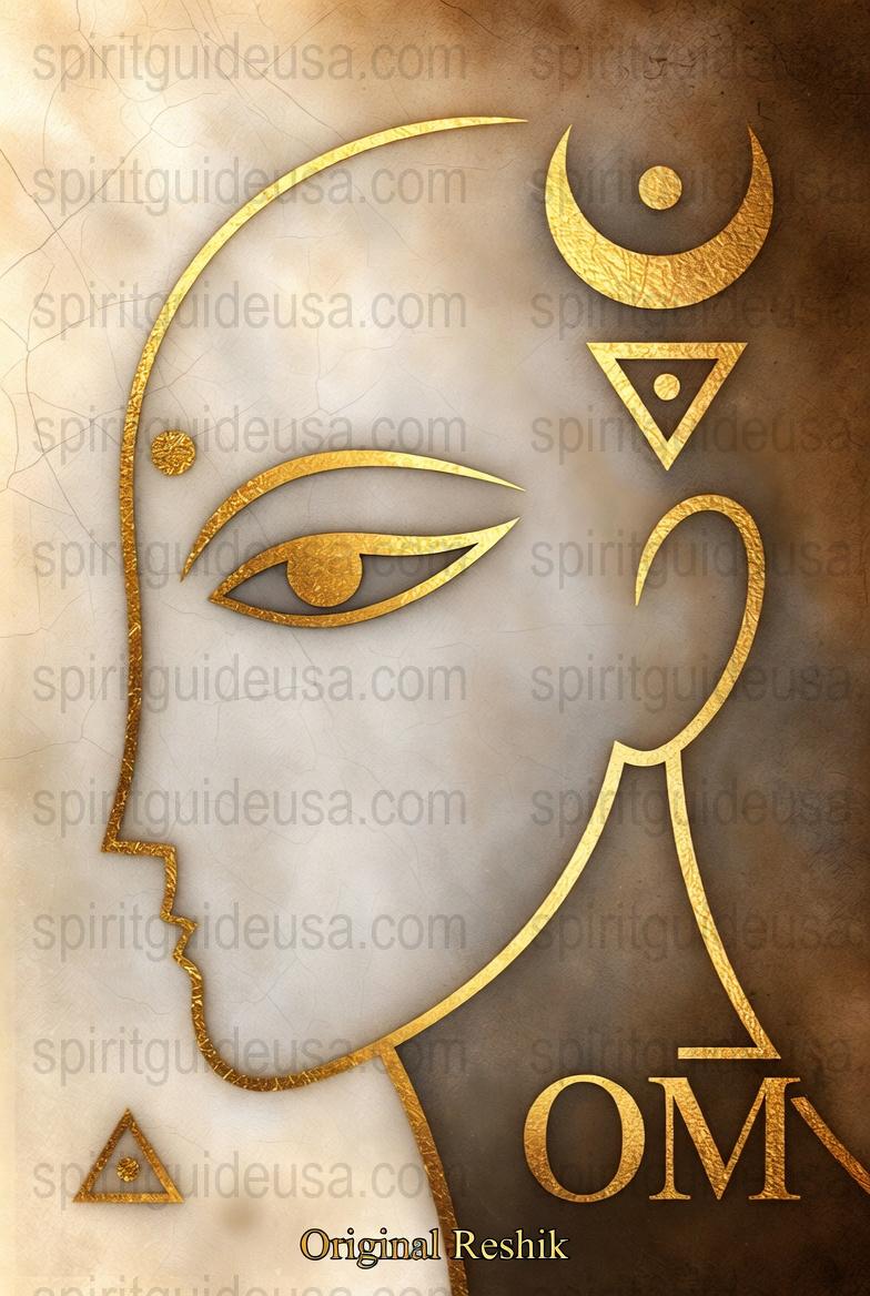 Spiritual Om Symbol Wall Art, Golden Buddha Face, Meditation Room Decor, Yoga Studio Artwork, Zen Home Decor, Unique Spiritual Gift