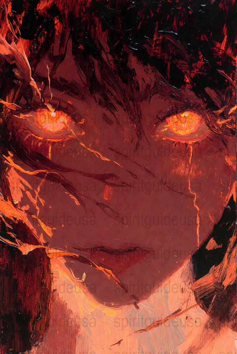 Abstract Red and Orange Face Art Print, Modern Vibrant Wall Decor, Unique Artistic Expression