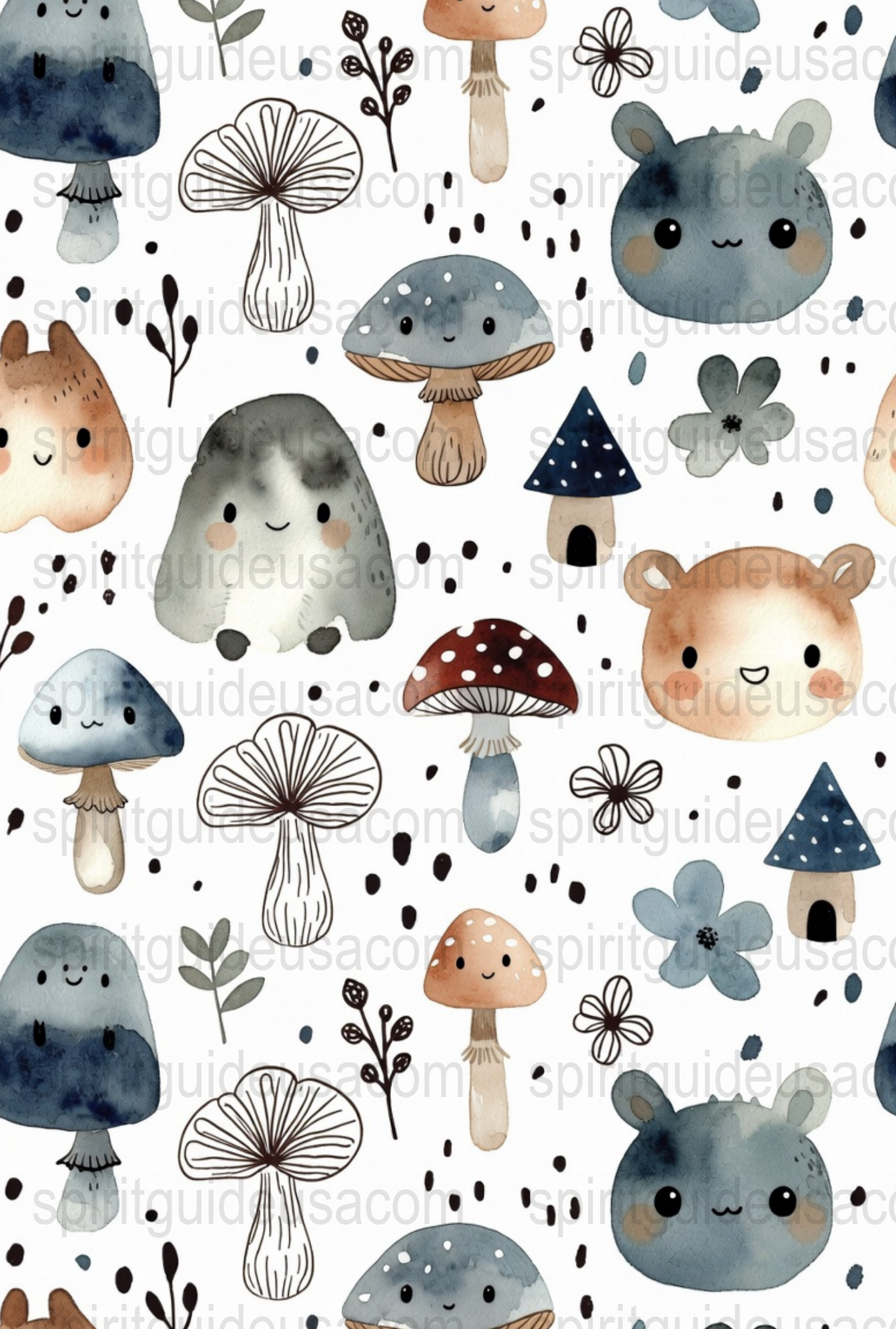Woodland Animals and Mushrooms Nursery Decor, Watercolor Art Print, Forest Creatures Wall Art, Baby Room Decoration, Cute Wildlife Poster