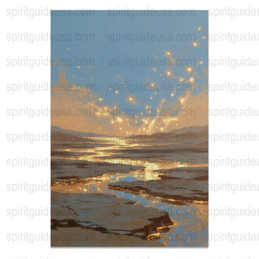 Sparkling Starry Beach Sunset Canvas Print, Coastal Wall Art Decor, Serene Ocean Landscape