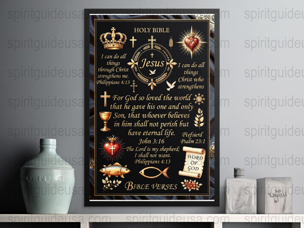 Christian Wall Art, Holy Bible Verses Poster, Jesus Inspirational Quotes, Religious Home Decor, Spiritual Gift Idea