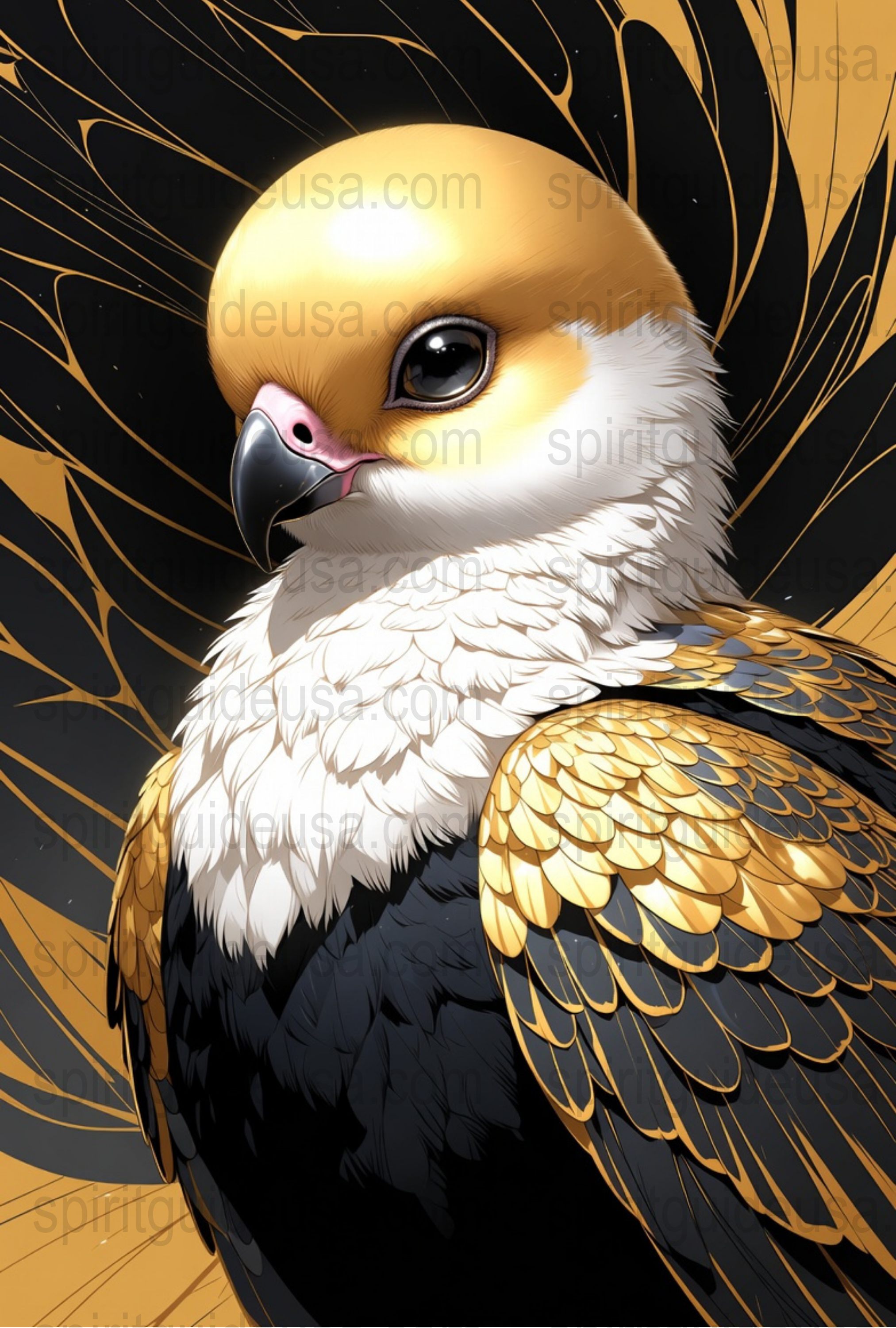 Striking Golden Eagle Art Print, Majestic Bird Wall Decor, Wildlife Illustration Poster, Nature Inspired Home Decoration, Vibrant Colors