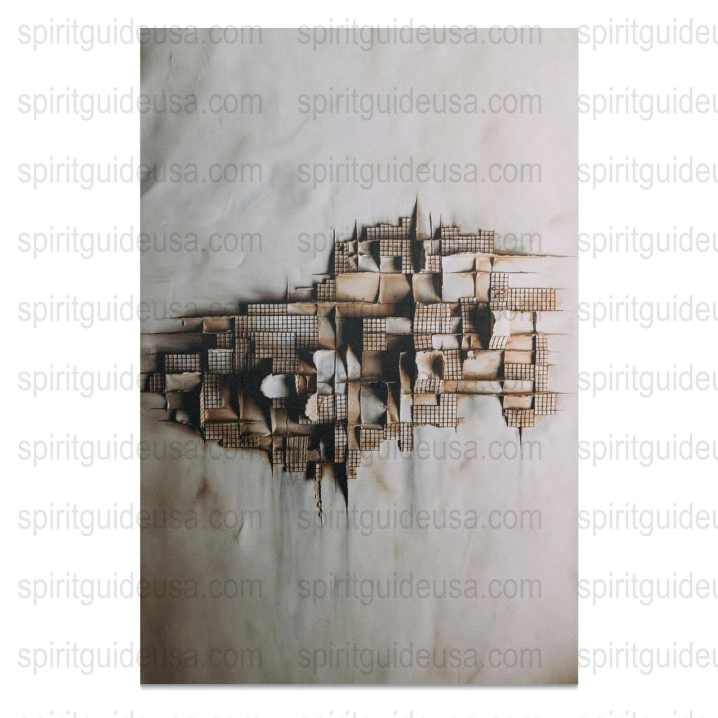 Abstract Cityscape Art Print, Neutral Tones Modern Urban Canvas Wall Decor
