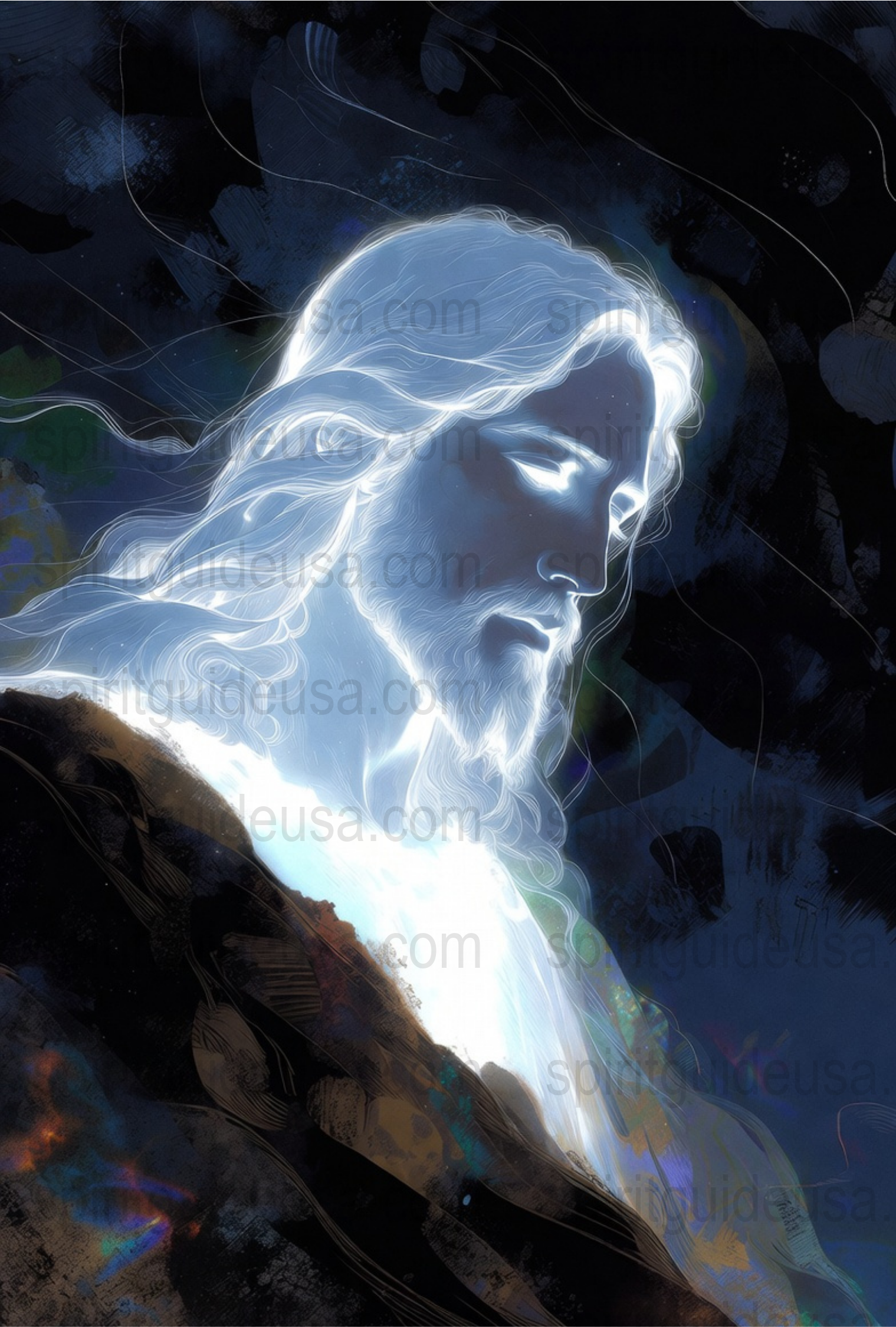 Spiritual Art Print, Jesus Christ Portrait, Religious Wall Decor, Inspirational Christian Artwork