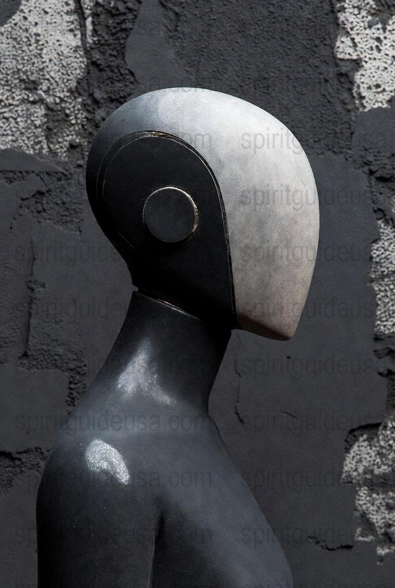 Abstract Mannequin Sculpture, Modern Art Decor, Minimalist Black and Silver Statue, Unique Home or Office Display Piece