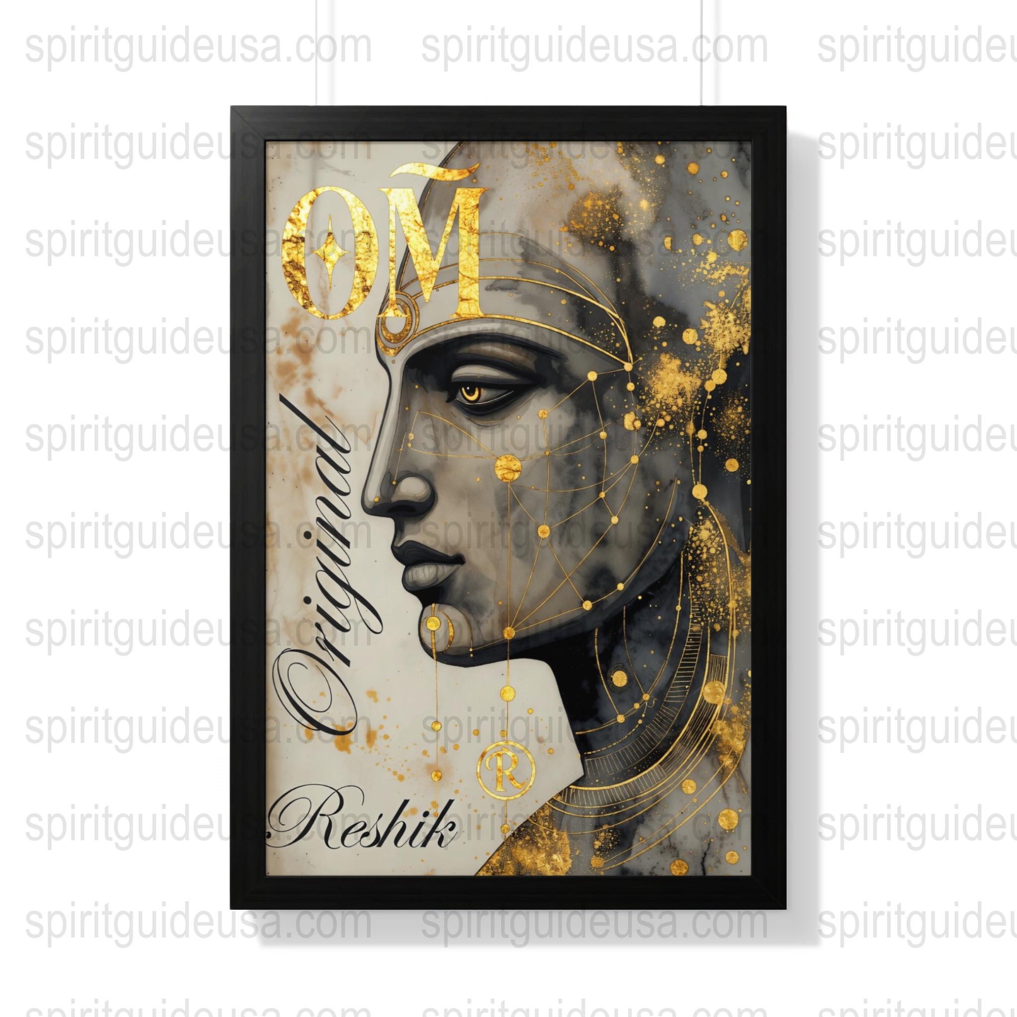 Spiritual Om Wall Art, Gold and Black Yoga Decor, Meditation Room Canvas Print, Modern Hindu Symbol Artwork, Unique Home Decor Gift