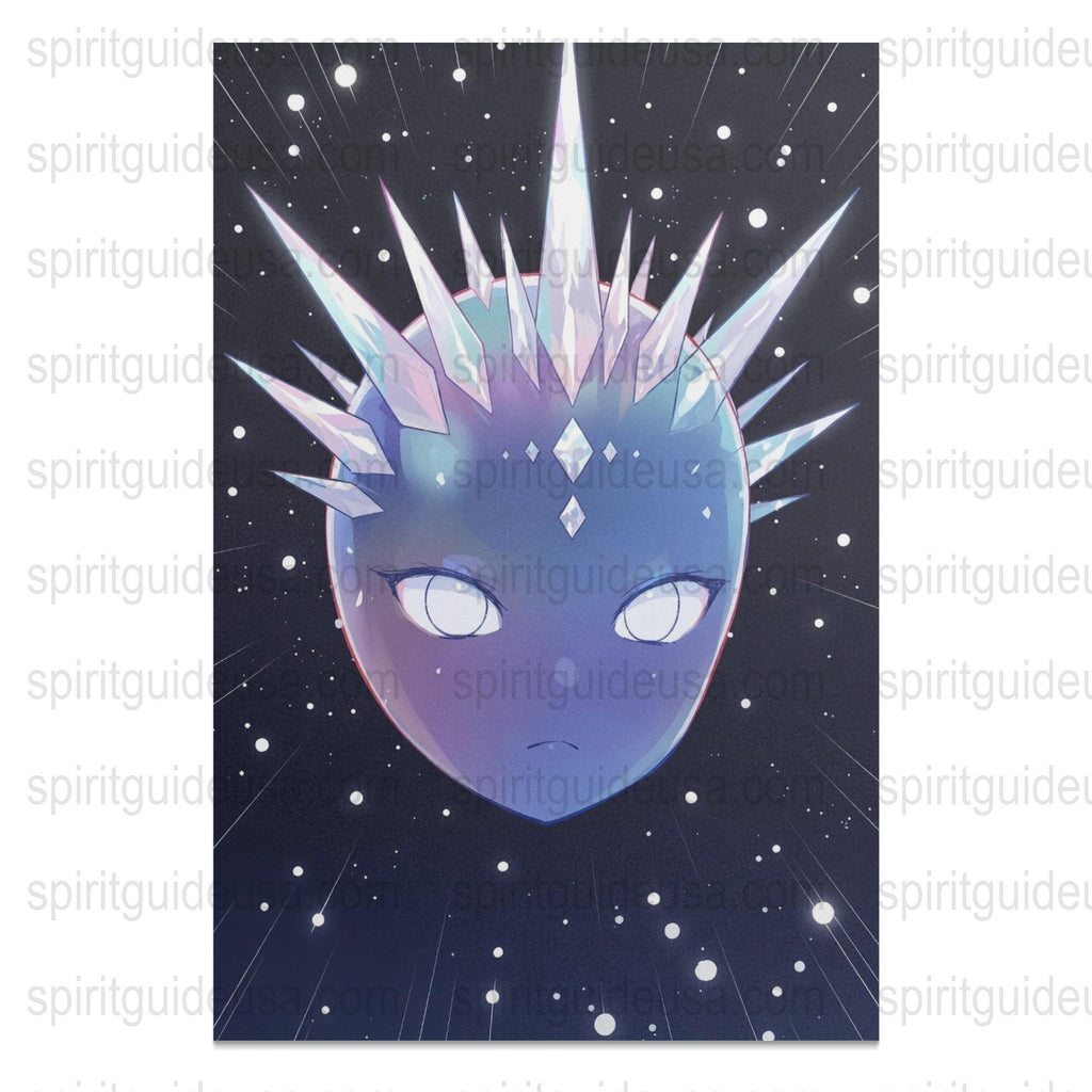 Anime Inspired Wall Art, Celestial Face Poster, Mystic Galactic Print, Unique Decorative Home Accessory