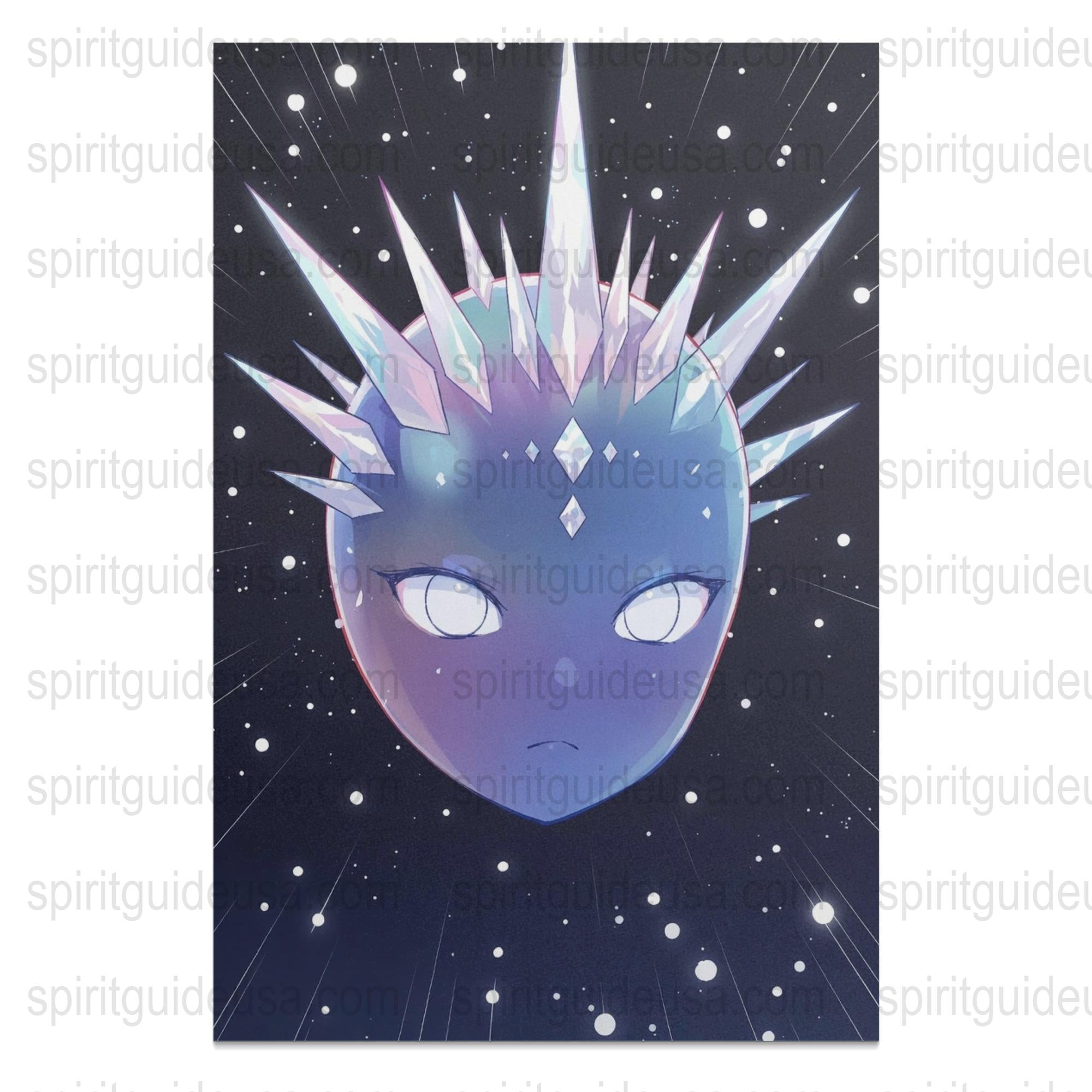 Anime Inspired Wall Art, Celestial Face Poster, Mystic Galactic Print, Unique Decorative Home Accessory