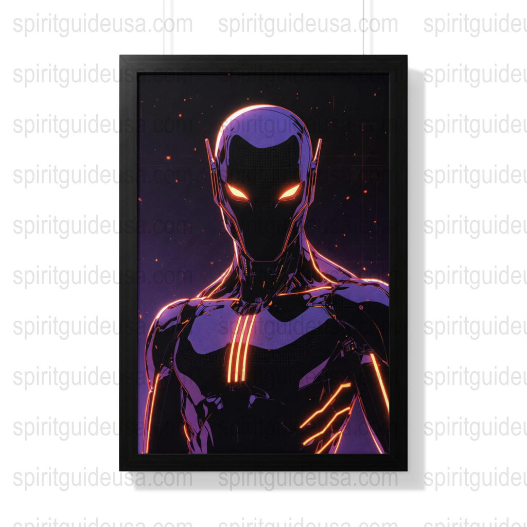 Black Panther Neon Art Print, Marvel Superhero Wall Decor, Framed Poster, Gift Idea for Comic Fans