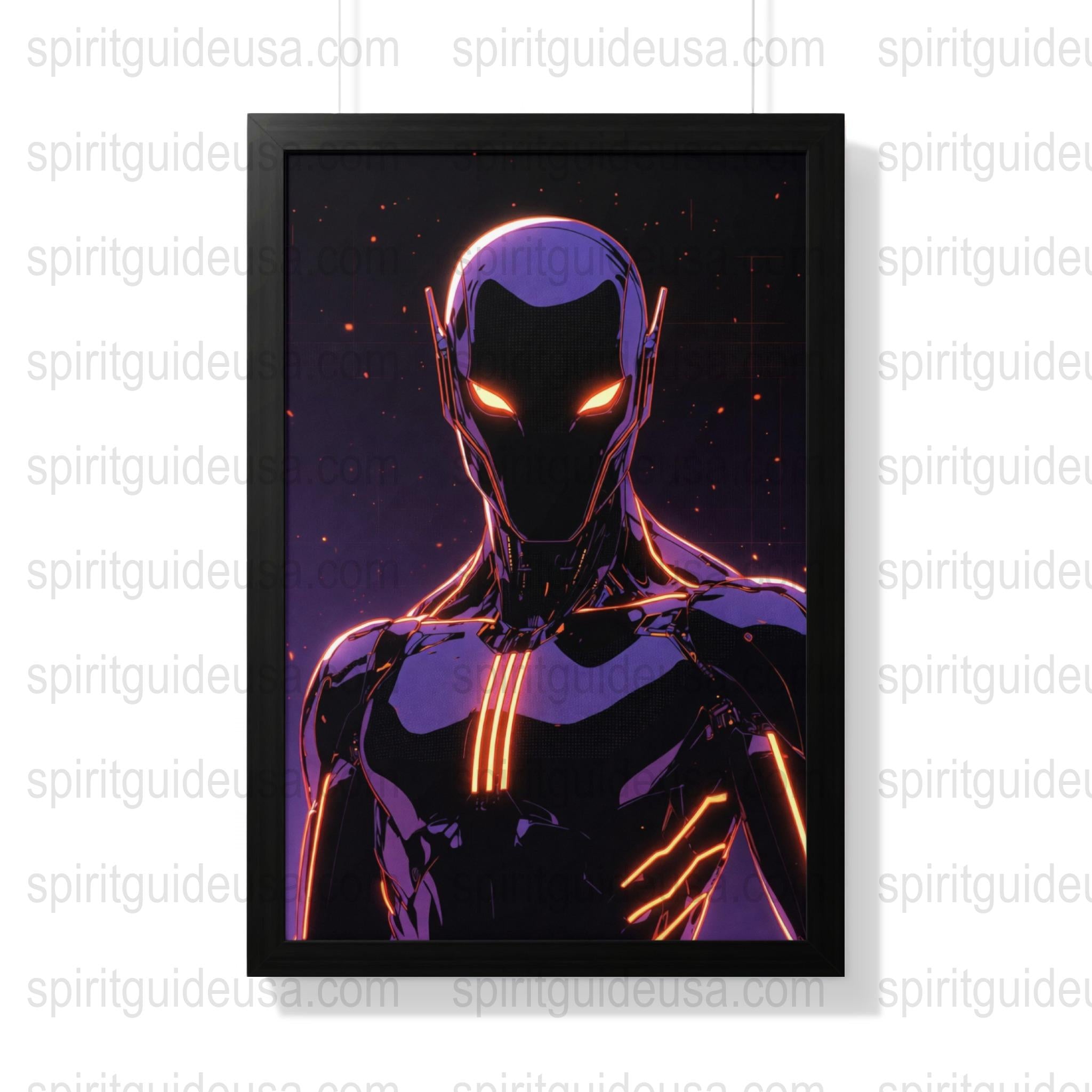 Black Panther Neon Art Print, Marvel Superhero Wall Decor, Framed Poster, Gift Idea for Comic Fans