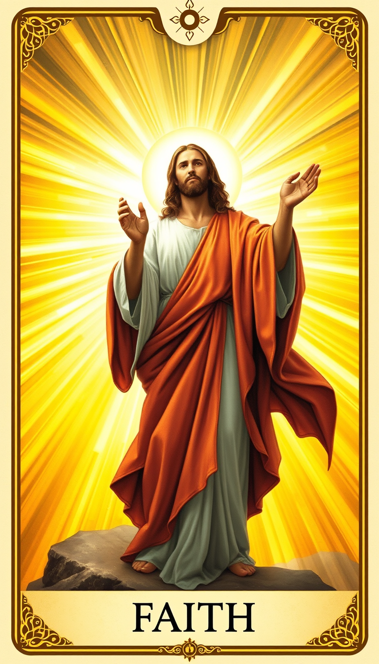 COLLECTOR MASTER EDITION — 1/1 Unique Work (Only One Worldwide) Faith — Vintage-style oracle card titled “Faith”