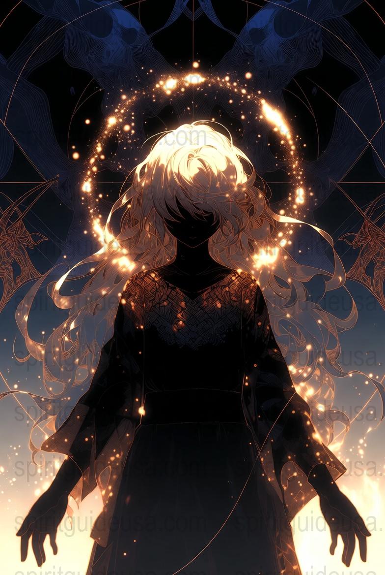 Mystical Silhouette Art Print, Ethereal Witch with Sparkles, Black and Gold Poster, Fantasy Wall Decor, Magical Home Decoration, Enchanted