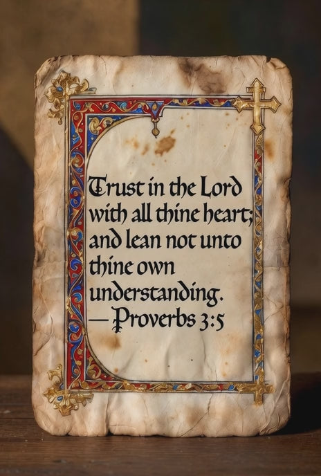 MEDIEVAL GOLD MANUSCRIPT – Proverbs 3:5